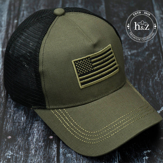 Navy Cap - Olive Green