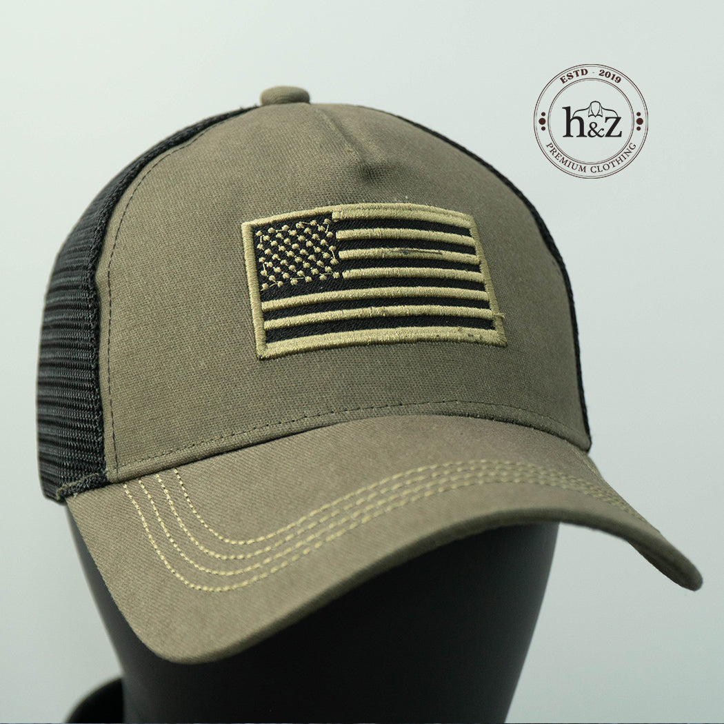 Navy Cap - Olive Green