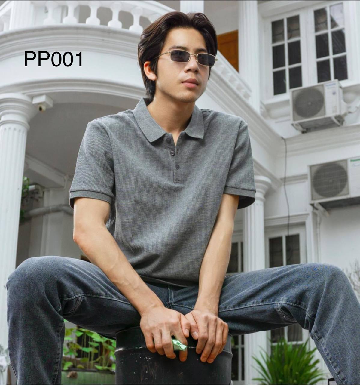 Waffle Polo-PP-001 (ခဲရောင်)